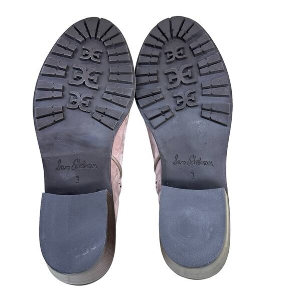 SAM EDELMAN Women's Sz 9 Pryce Beige Leather Suede Waterproof Ankle Booties - Picture 16 of 16